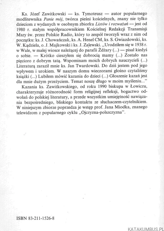 Kochani moi! Świętokrzyskie kazania radiowe. KS. JÓZEF ZAWITKOWSKI
