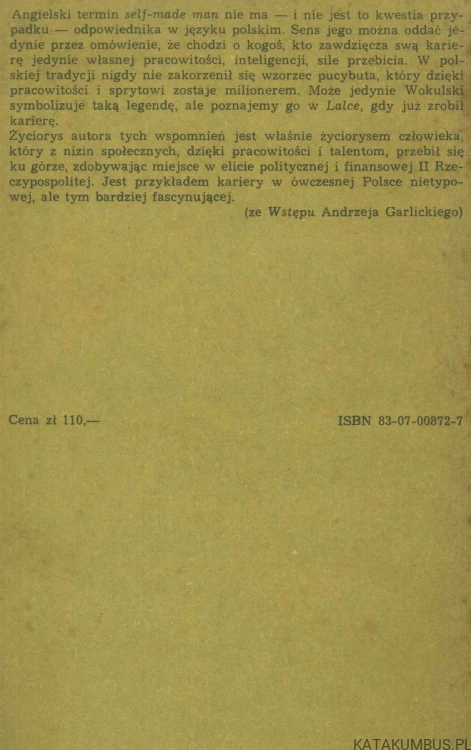Czasy, które przeżyłem. Wspomnienia z lat 1890-1939. STANISŁAW WACHOWIAK