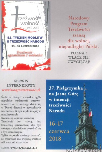 Apostoł trzeźwości. Vademecum apostolstwa trzeźwości 2018. Trzeźwość egzaminem z wolności. PRACA ZBIOROWA