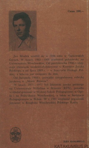 Rzecz o języku. Szkice o współczesnej polszczyźnie. JAN MIODEK