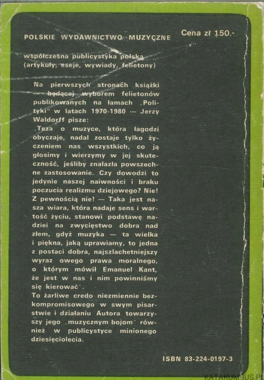 Muzyka łagodzi obyczaje. JERZY WALDORFF