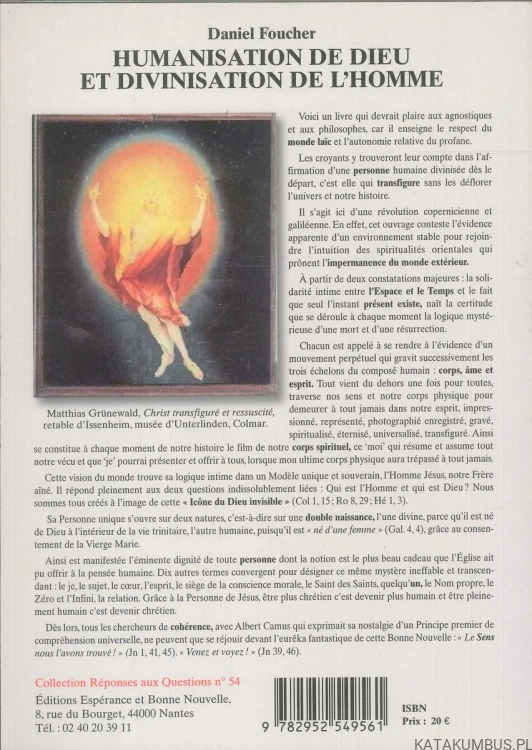Humanisation de Dieu et divinisation de l'homme. DANIEL FOUCHER