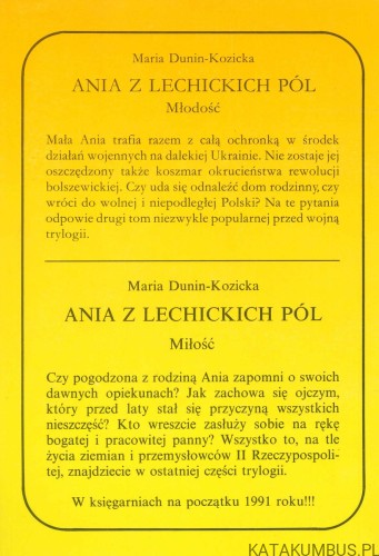 Ania z Lechickich Pól. MARIA DUNIN-KOZICKA