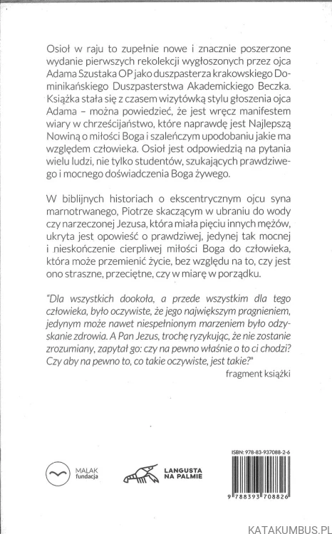 Osioł w raju. ADAM SZUSTAK OP