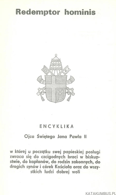 Redemptor hominis. JAN PAWEŁ II