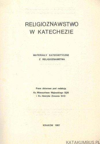 Religioznawstwo w katechezie. PRACA ZBIOROWA
