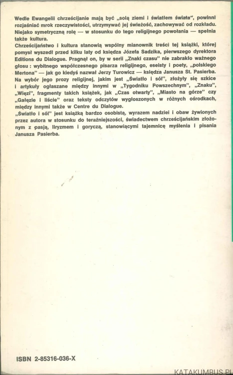 Światło i sól. JANUSZ STANISŁAW PASIERB