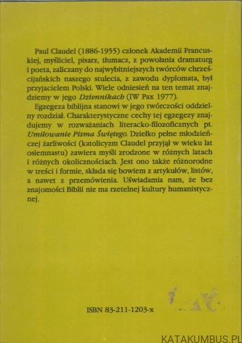 Umiłowanie Pisma Świętego. PAUL CLAUDEL