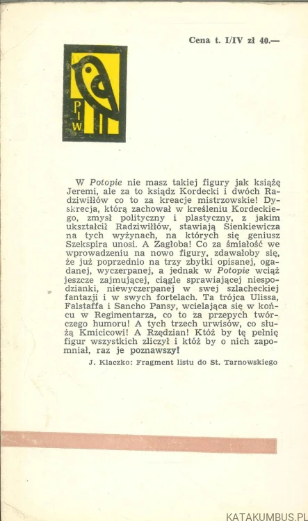 Potop. Tom II.. HENRYK SIENKIEWICZ