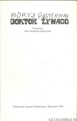 Doktor Żywago. BORYS PASTERNAK
