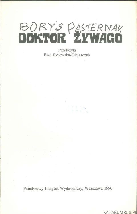 Doktor Żywago. BORYS PASTERNAK