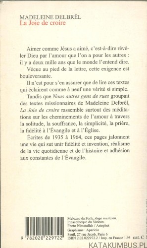 La joie de croire. MADELEINE DELBRÊL
