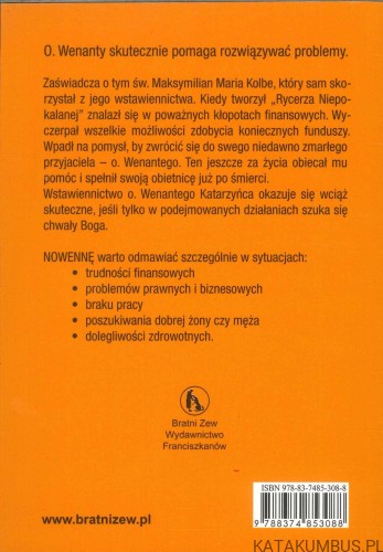 Nowenna za wstawiennictwem sługi Bożego o. Wenantego Katarzyńca franciszkanina. PRACA ZBIOROWA