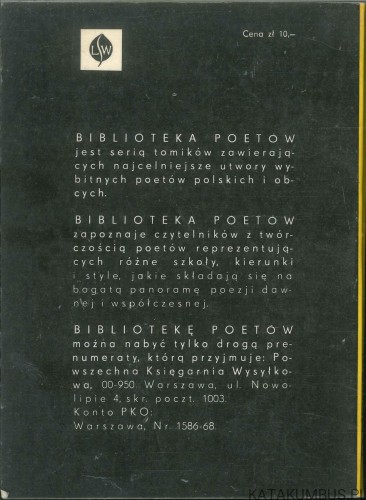 Poezje wybrane. TYMOWSKI