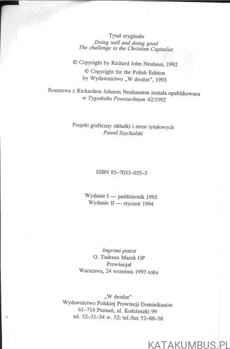 Biznes i ewangelia. Wyzwanie dla chrześcijanina-kapitalisty. RICHARD JOHN NEUHAUS