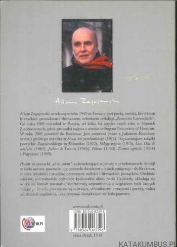 Powrót. ADAM ZAGAJEWSKI