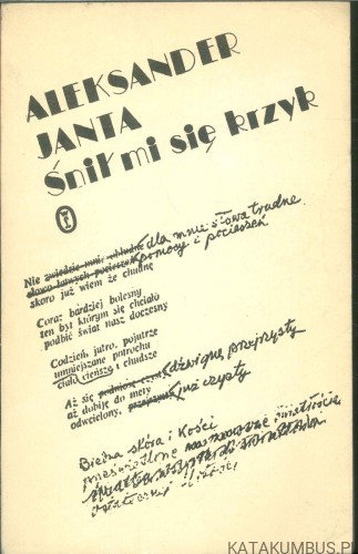 Śnił mi się krzyk. ALEKSANDER JANTA