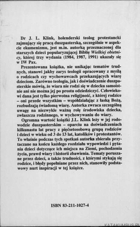 Wierzyć z dziećmi. JOHANNA L. KLINK
