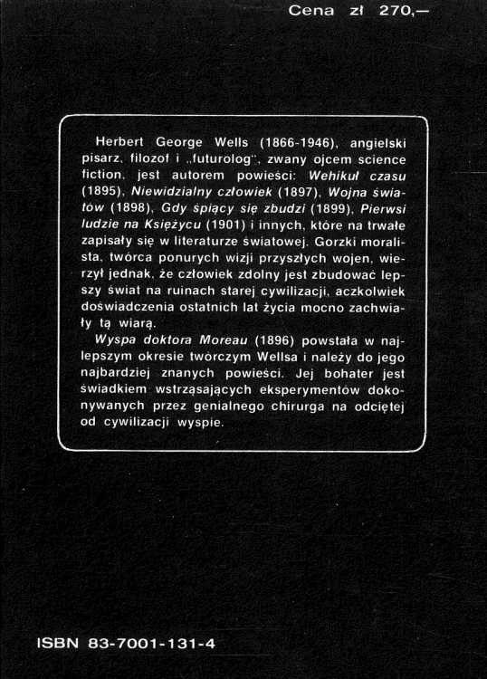 Wyspa doktora Moreau. HERBERT G. WELLS