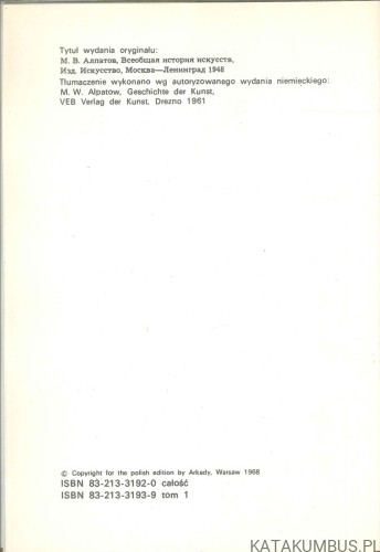 Historia sztuki. M.W. ALPATOW