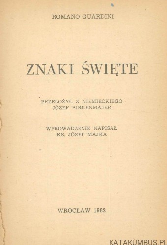 Znaki święte. ROMANO GUARDINI
