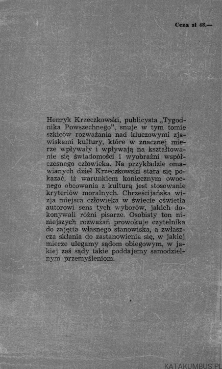 Po namyśle. HENRYK KRZECZKOWSKI