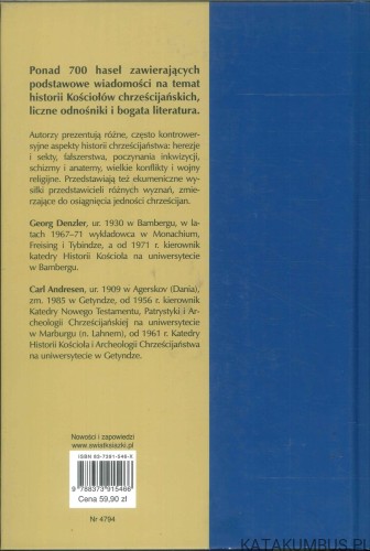 Leksykon historii Kościoła. GEORG DENZLER, CARL ANDRESEN
