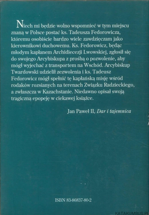 Drogi opatrzności. TADEUSZ FEDOROWICZ