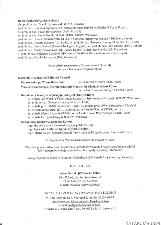 Łódzkie Studia Teologiczne 26/2 2017. PRACA ZBIOROWA