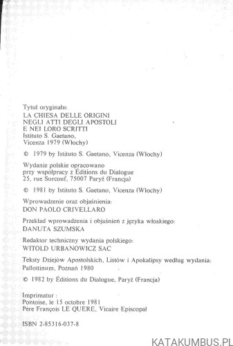 Dzieje apostolskie, listy i apokalipsa. PRACA ZBIOROWA