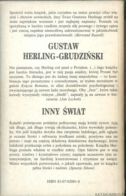 Inny świat. GUSTAW HERLING-GRUDZIŃSKI