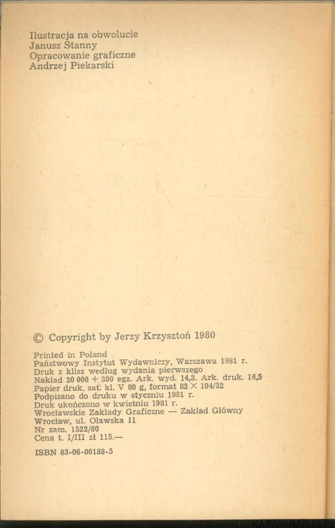 Obłęd. Tom 1. JERZY KRZYSZTOŃ