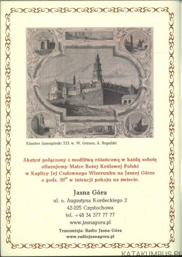 Akatyst ku czci Jasnogórskiej Bogurodzicy. PRACA ZBIOROWA