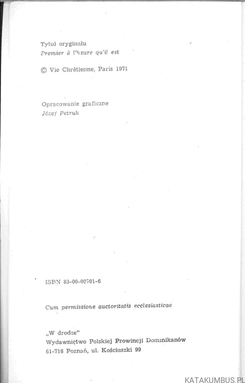 Modlić się w godzinie która jest. YVES RAGUIN