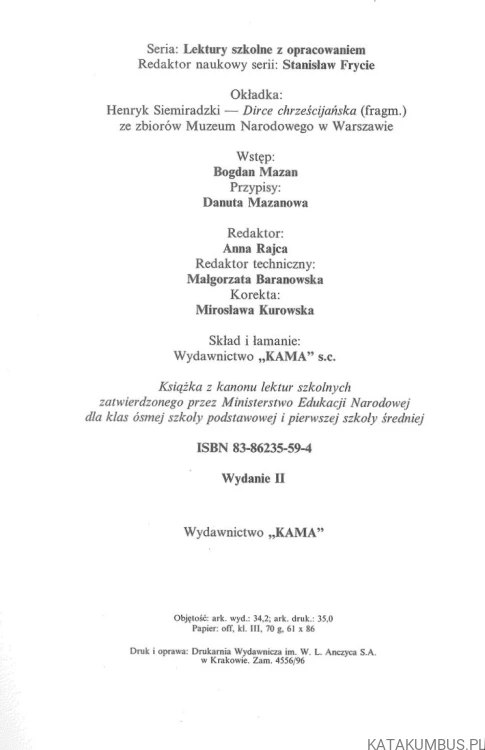 Quo vadis. HENRYK SIENKIEWICZ