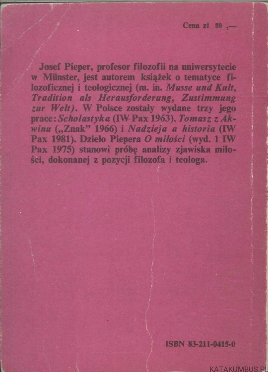 O miłości. JOSEF PIEPER