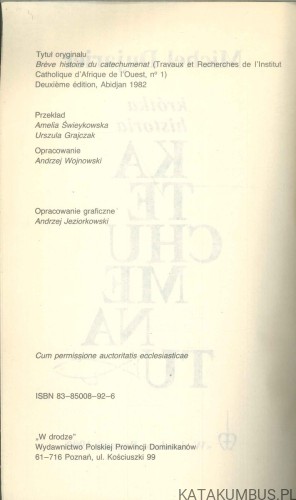 Krótka historia katechumenatu. MICHEL DUJARIER
