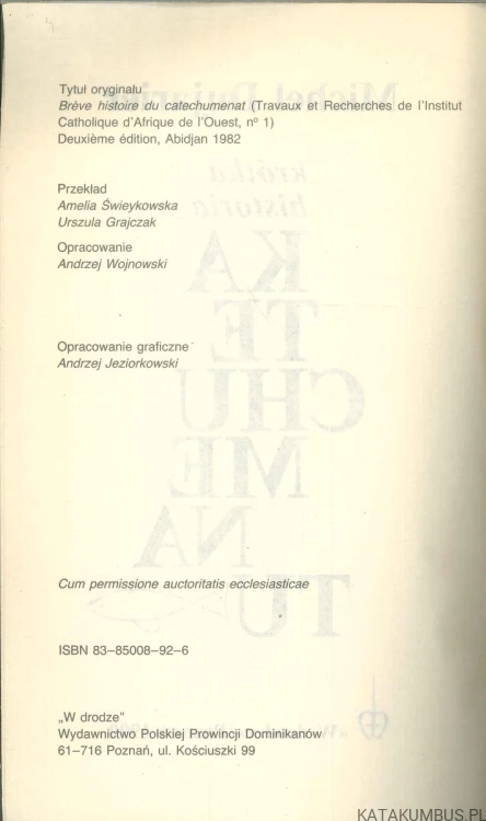 Krótka historia katechumenatu. MICHEL DUJARIER