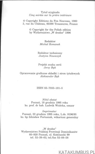 5 wieczorów o modlitwie wewnętrznej. HENRI CAFFAREL