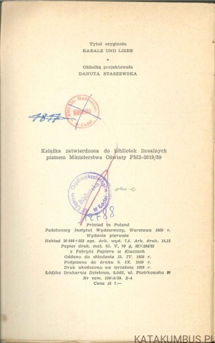 Intryga i miłość. FRYDERYK SCHILLER