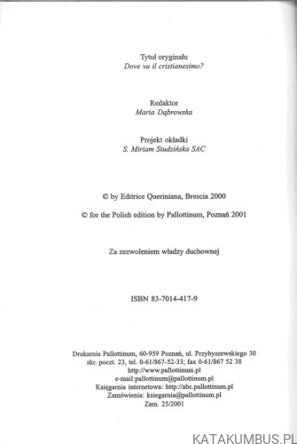 Dokąd zmierza chrześcijaństwo?. BRUNO FORTE