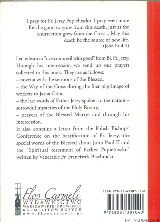 Novena to Bl. Fr. Jerzy Popiełuszko. (j.ang). PRACA ZBIOROWA