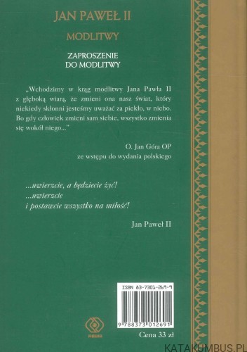 Modlitwy Zaproszenie do modlitwy. JAN PAWEŁ II