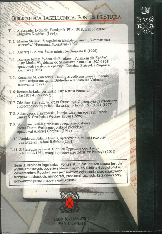 Katalog druków zwartych drugiego obiegu wydawniczego 1976-1990 ze zbiorów Biblioteki Jagiellońskiej. PRACA ZBIOROWA