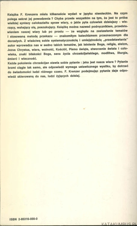 Taka jest nasza wiara. F. KRENZER