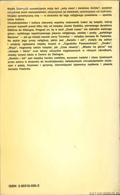 Światło i sól. JANUSZ ST. PASIERB