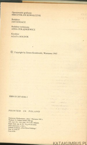 Rumaki Lizypa. ZENON KOSIDOWSKI