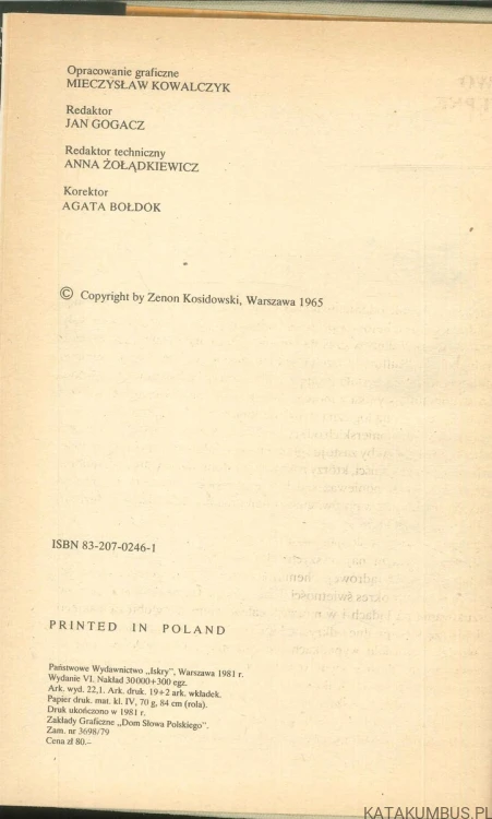 Rumaki Lizypa. ZENON KOSIDOWSKI
