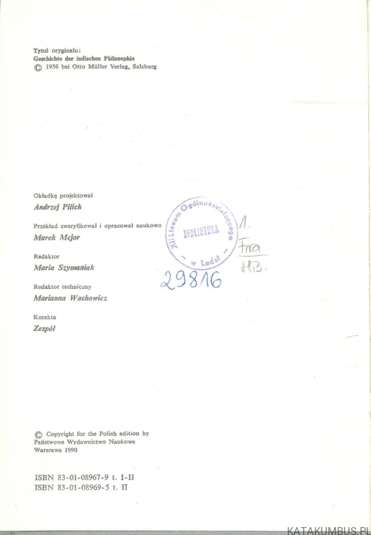 Historia filozofii indyjskiej, tom 2. ERICH FRAUWALLNER
