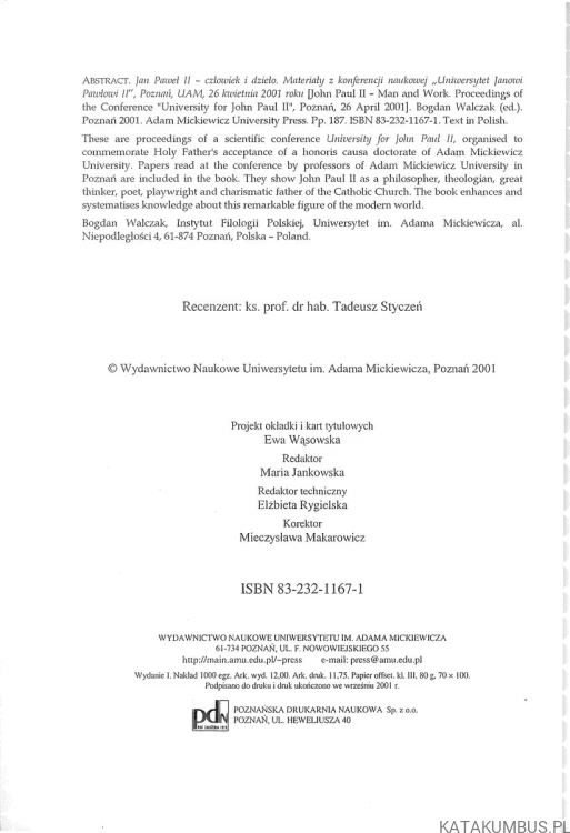 Jan Paweł II - człowiek i dzieło. PRACA ZBIOROWA